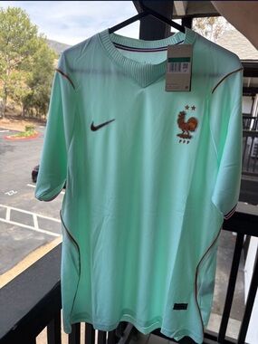 Nike France Football Jersey - Mint Green with Gold Trim